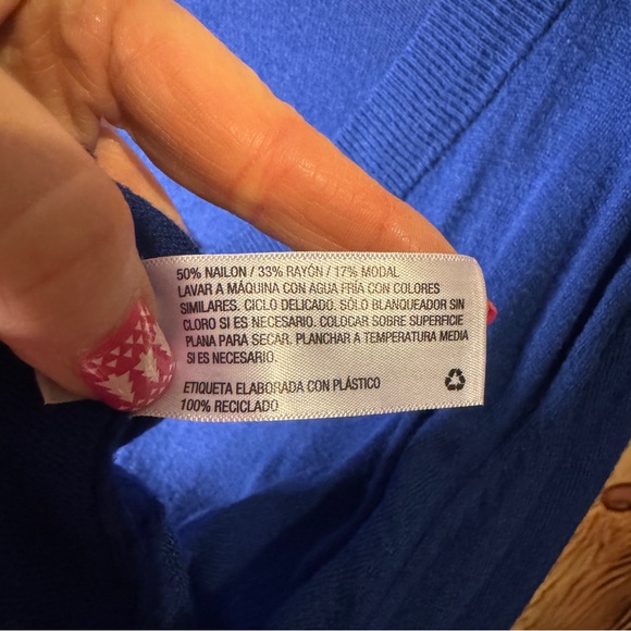 Ava & Viv - V Neck Long Sleeve Knit Sweater - Royal Blue - 2x - Picture 8 of 15